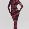 Lanetta romantische maxi-jurk met bloemenprint