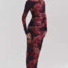 Lanetta romantische maxi-jurk met bloemenprint