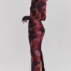 Lanetta romantische maxi-jurk met bloemenprint