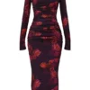 Lanetta romantische maxi-jurk met bloemenprint