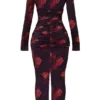 Lanetta romantische maxi-jurk met bloemenprint