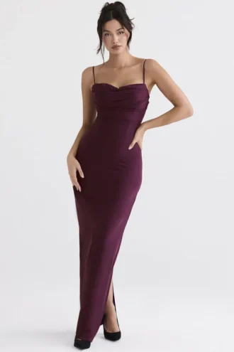 Lani Merlot Korsetten-Maxi-jurk
