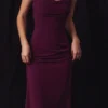 Lani Merlot Korsetten-Maxi-jurk