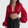 Laraine Cherry zijden blouson top