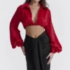 Laraine Cherry zijden blouson top
