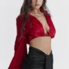 Laraine Cherry zijden blouson top