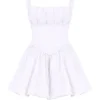 Le Puff witte katoenen tule mini-jurk
