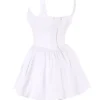 Le Puff witte katoenen tule mini-jurk