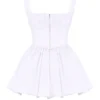 Le Puff witte katoenen tule mini-jurk