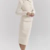 Lena crèmekleurige bouclé midi-rok