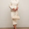 Lena crèmekleurige bouclé midi-rok