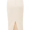Lena crèmekleurige bouclé midi-rok