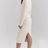 Lena crèmekleurige bouclé midi-rok