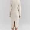 Lena crèmekleurige bouclé midi-rok