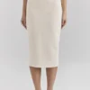 Lena crèmekleurige bouclé midi-rok