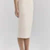 Lena crèmekleurige bouclé midi-rok
