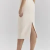 Lena crèmekleurige bouclé midi-rok