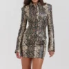 Lena veganistische leren rok met slangenprint