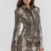 Lena veganistische leren rok met slangenprint