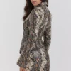 Lena veganistische leren rok met slangenprint