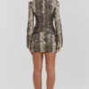 Lena veganistische leren rok met slangenprint