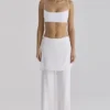 Leona witte satijnen broek met overrok