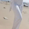 Leona witte satijnen broek met overrok