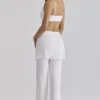 Leona witte satijnen broek met overrok