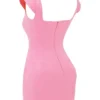 Leonida French Pink korsettenminijurk
