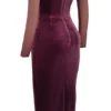 Leora Mulberry strapless midi-jurk