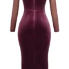 Leora Mulberry strapless midi-jurk