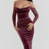 Leora Mulberry strapless midi-jurk