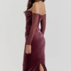 Leora Mulberry strapless midi-jurk