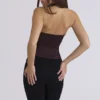 Lia Chocolat Satijns Korset met Getailleerde Taille
