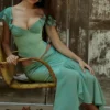 Lila Jade maxi-rok met ruches