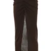 Lilas Espresso gebreid rokk midirok