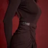 Lilas Espresso gebreid rokk midirok