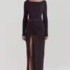Lilas Espresso gebreid rokk midirok