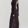 Lilas Espresso gebreid rokk midirok