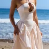 Lilli Blush Peek-a-Boo Keyhole katoenen midi-jurk