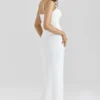 Lini witte mesh maxi-jurk