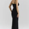 Lini zwarte maxi-jurk van mesh