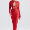 Lisandra rode kanten maxi-jurk