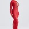 Lisandra rode kanten maxi-jurk