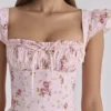 Livia Roze Vintage Rozen Katoenen Midi-Zomerjurk