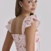 Livia Roze Vintage Rozen Katoenen Midi-Zomerjurk