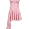Lola Roze Jacquard Gedrapeerde Mini-jurk
