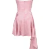 Lola Roze Jacquard Gedrapeerde Mini-jurk
