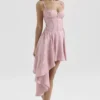Lola Roze Jacquard Gedrapeerde Mini-jurk