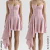 Lola Roze Jacquard Gedrapeerde Mini-jurk
